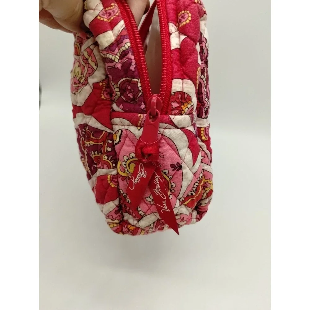 Vera Bradley Vinyl Lined 9x7 Cosmetic Bag Rosy Posies Makeup Travel